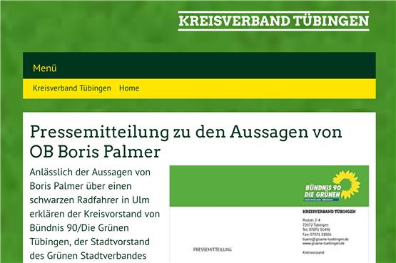Die Grünen werfen dem Tübinger Oberbürgermeister rassistische Äußerungen und Stigmatisierung vor
