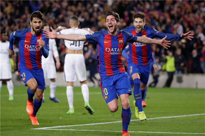 Sergi Roberto war der Held im Camp Nou. Sein Treffer in der fünften Minute der Nachspielzeit brachte die Entscheidung. Foto: dpa