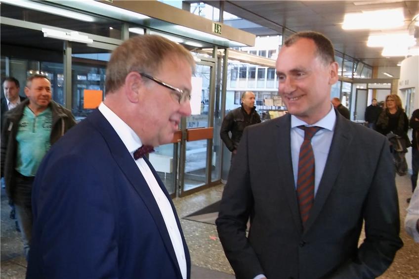 Sie lagen im ersten Wahlgang vor drei Wochen Kopf an Kopf: Thomas Keck von der SPD (links) und Christian Schneider (CDU). Bild: Thomas de Marco