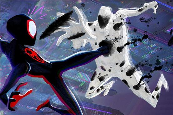 Spider-Man und Widersacher „The Spot“ (Fleck). Bild: Sony Pictures