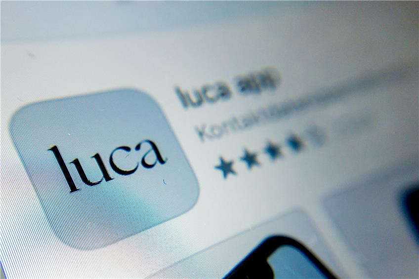 Symbol der Luca-App auf einem Smartphone.