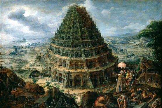 „The Building of the Tower of Babel“ von Marten van Valckenborch dem Älteren, ca. 1600: Der Turmbau zu Babel, so bebildert, war lange vor der Ära der Wolkenkratzer die vorherrschende Vorstellung eines „Komplexitätsmonsters“ - stand für Verwirrung und zum Scheitern verurteilte menschliche Hybris.Bild: gemeinfrei