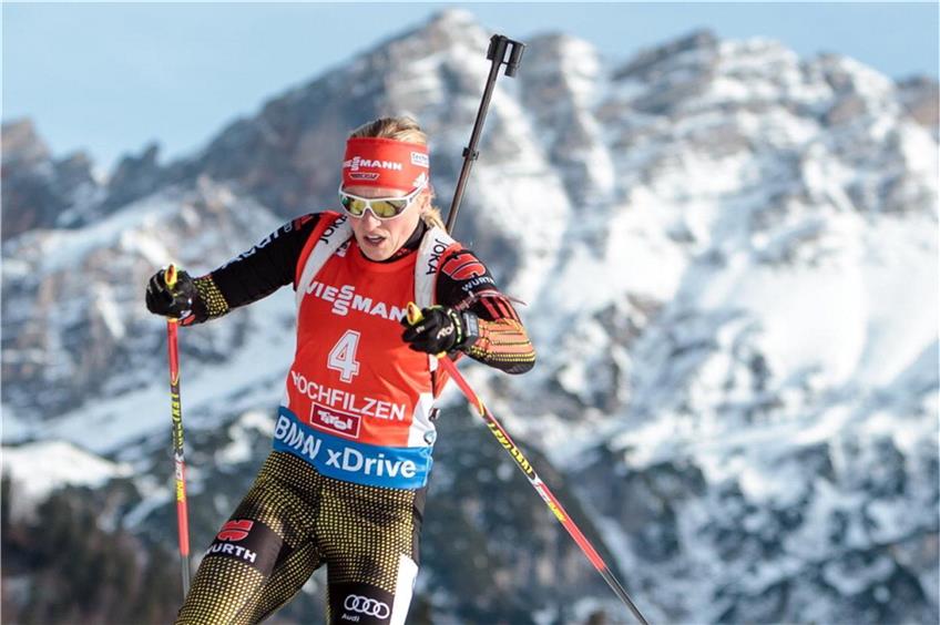 Toller Erfolg für Franziska Hildebrand: Die 28-Jährige fuhr in Hochfilzen zu ihrem ersten Weltcup-Sieg. Foto: Eibner