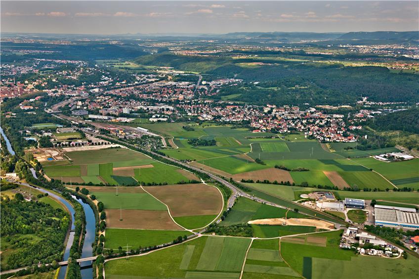 Tübingen Saiben (oben) und Im Schelmen (vorne rechts)Luftbild: Grohe