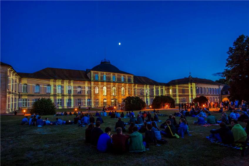 Zur Jubiläumsfeier am Mittwochabend wird wieder die Fassade des Schlosses durch ein Lichterspiel illuminiert. Foto: Universität Hohenheim