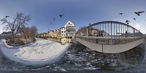 Im Februar 2012 war der Neckar in Tübingen zugefroren 