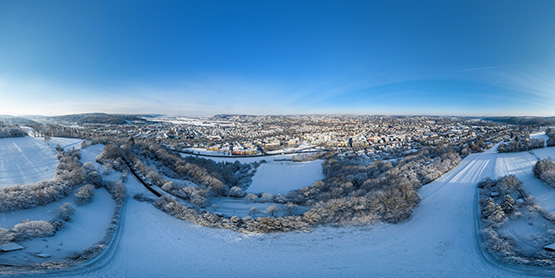 Winter-Panorama vom Tübinger Galgenberg